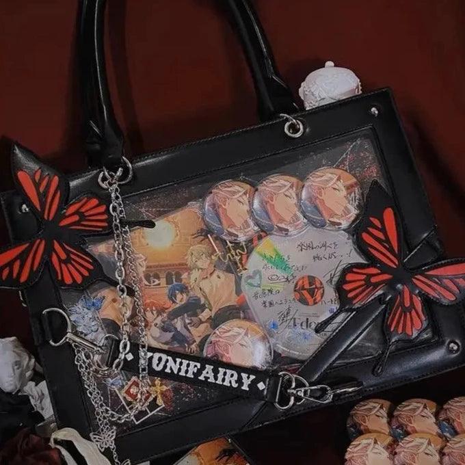 Lolita Shoulder Ita Bag with Butterflies - MoeMoeKyun