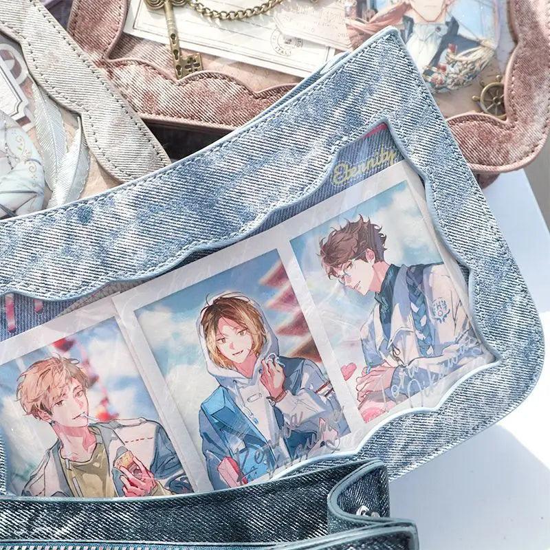 Vegan leather Ita Bag with Denim pattern - MoeMoeKyun