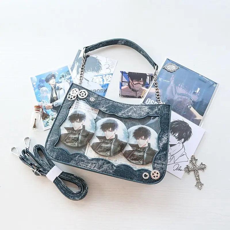 Vegan leather Ita Bag with Denim pattern - MoeMoeKyun