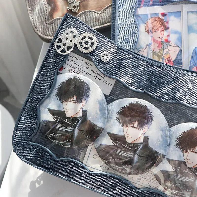 Vegan leather Ita Bag with Denim pattern - MoeMoeKyun